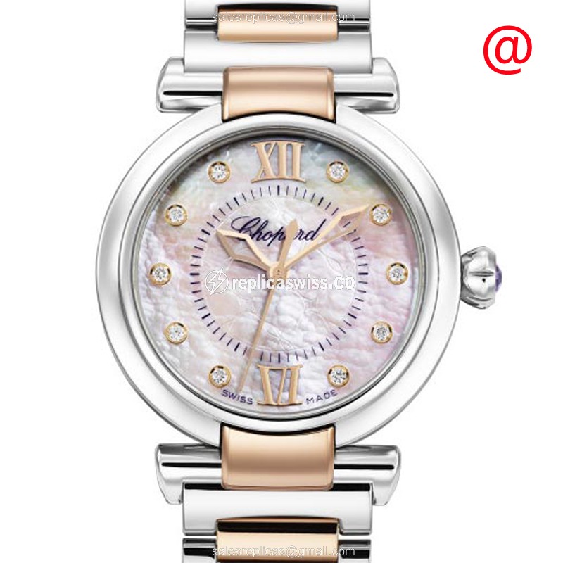 Chopard Imperiale Automatic 18kt Rose Gold Steel - White Dial Gold Strap - Luxury Replica IMPERIALE Watch